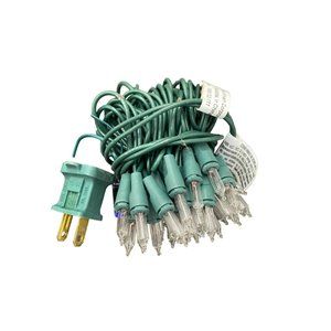 NWOP Clear Christmas lights green string